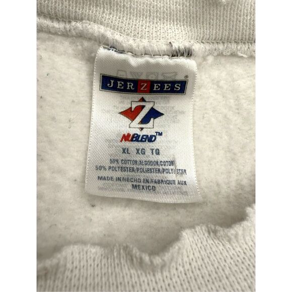 Vintage Jerzees Women’s XL Crewneck Sweatshirt Coquette Polka Dot Bows Stars 90s - Picture 8 of 8